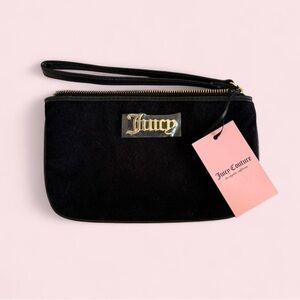 Juicy Couture Black Terry Cloth Wristlet